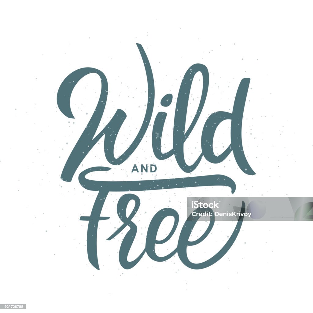 Hand drawn grunge brush lettering of Wild and Free on white background. Vector illustration: Hand drawn grunge brush lettering of Wild and Free on white background. Freedom stock vector