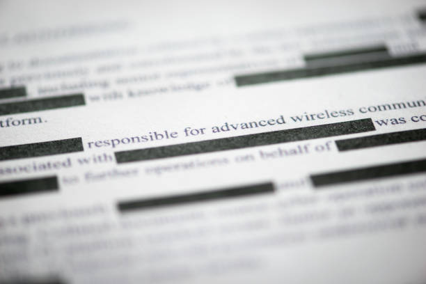 Redacted Document stock photo