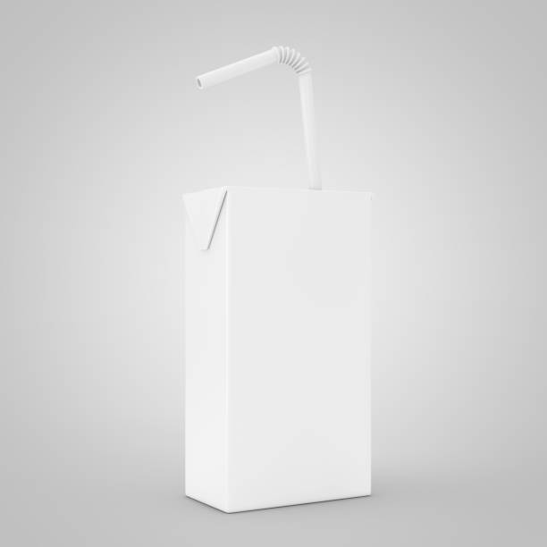 istock White Juice, Yogurt or Milk Box with Drinking Straw and Free Space for Yours Design. 3d Rendering 924732062