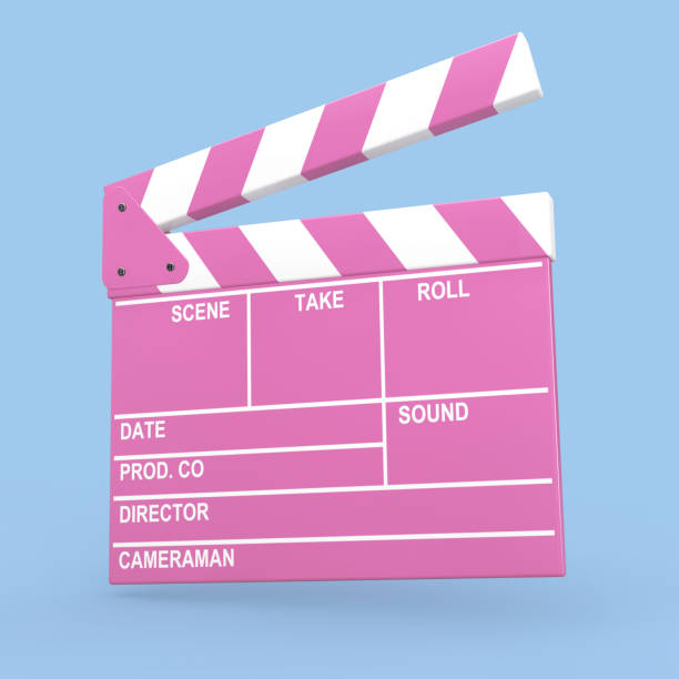 istock Cartoon Pink Cinema Movie Clapper or Clapboard. 3d Rendering 924732232