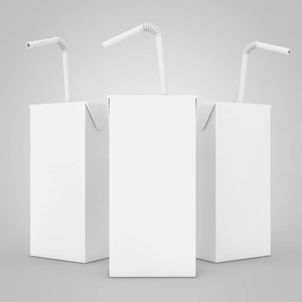 istock White Juice, Yogurt or Milk Box with Drinking Straw and Free Space for Yours Design. 3d Rendering 924732302