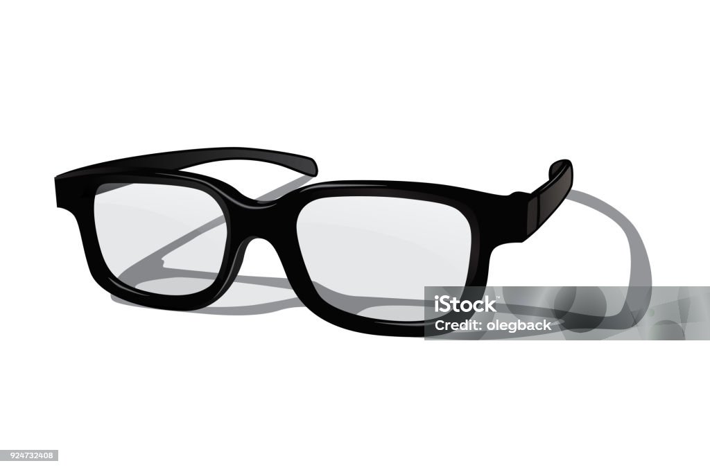 Vector realistic glasses isolated on white background. Eyeglasses stock vector