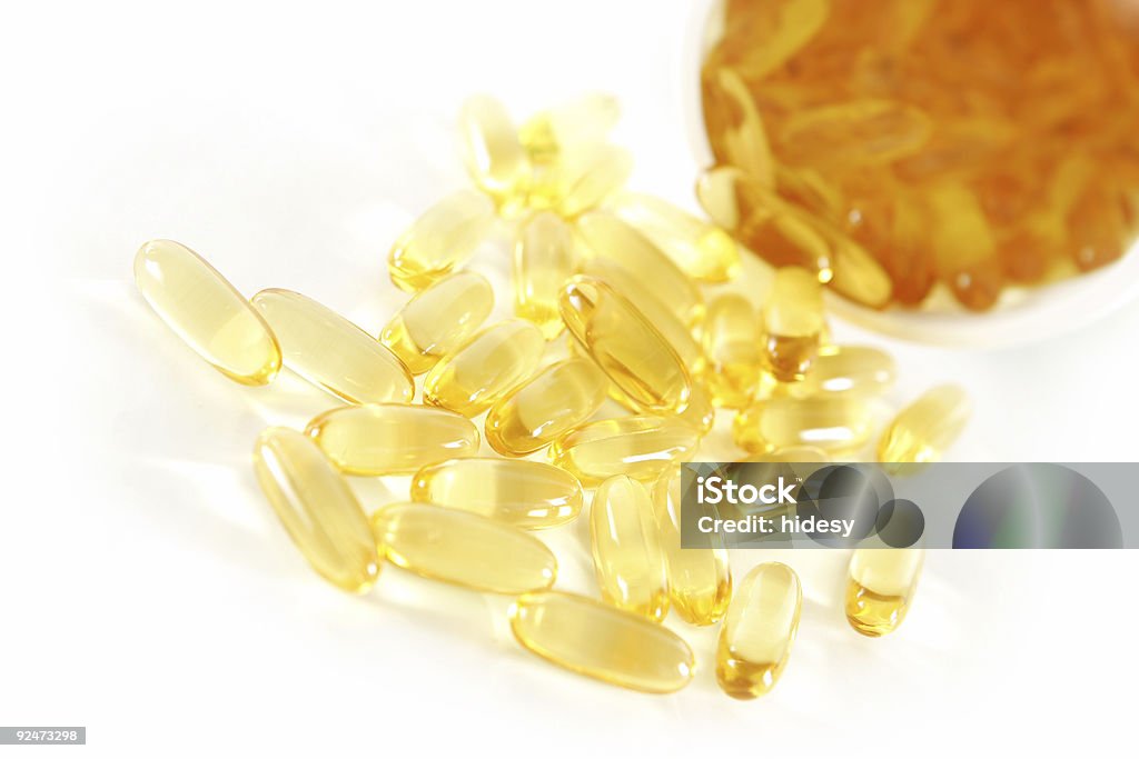 Fish Oil Tablets  Bottle Stock Photo