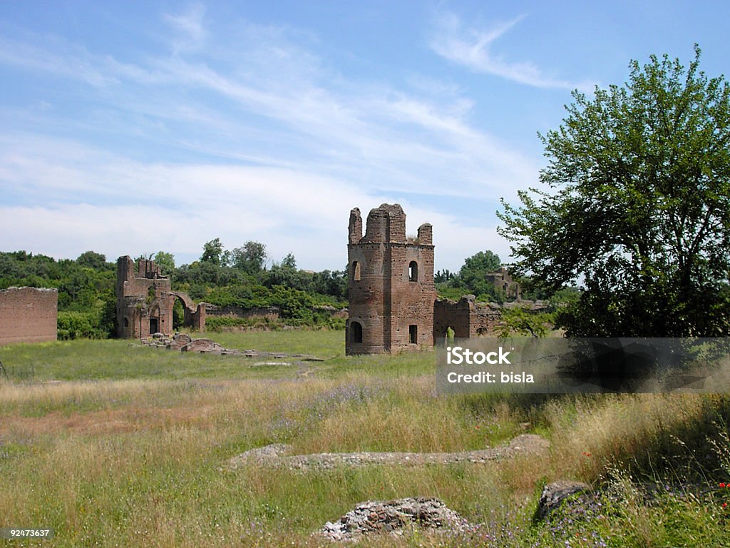 Roman open country Ruins of Circus of Maxentius, built at the beginning of the fourth century near the Via Appia... Rome. Ancient Stock Photo