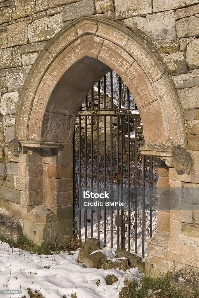 Ancient Ruined Church Doorway  Abandoned Stock Photo