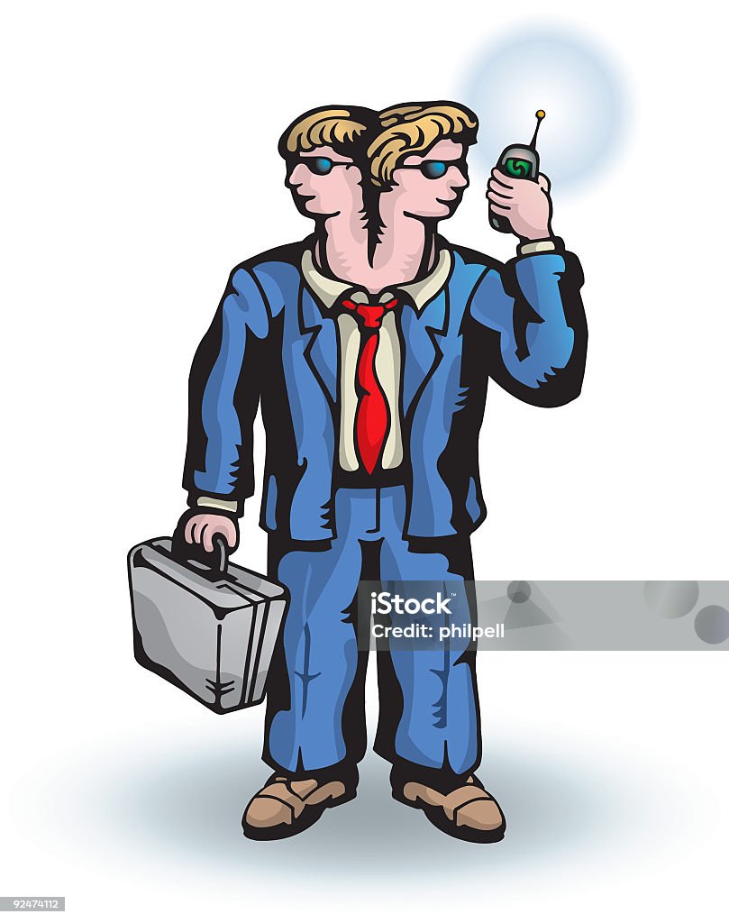 Businessman with two Heads (vector)  Adult stock illustration