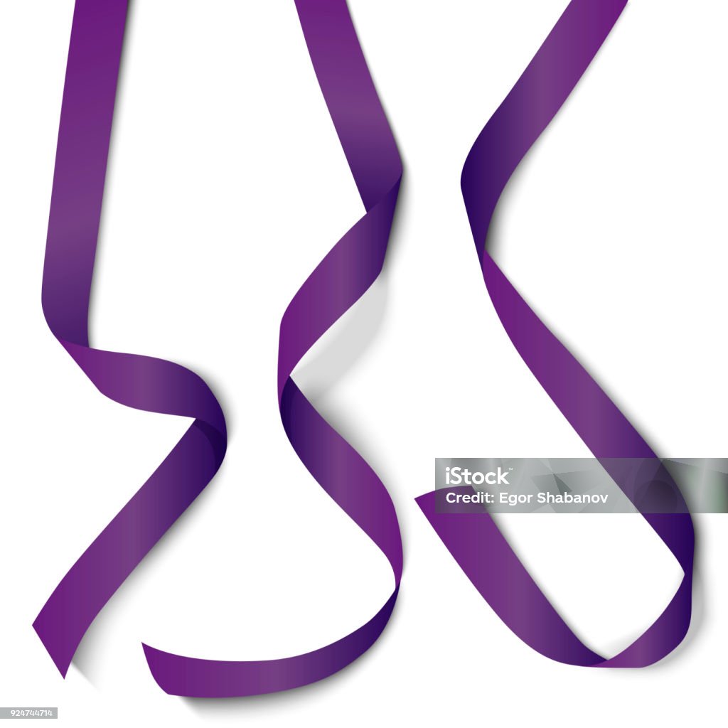 Compiled Ribbon Color Violet Vector 3d Realistic Violet Ribbons Isolated On White Background Stock ...