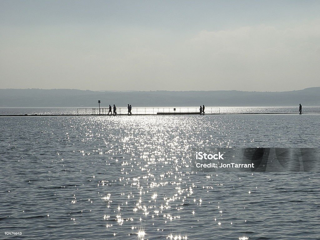 Spaziergang den See - Lizenzfrei Einzellinie Stock-Foto