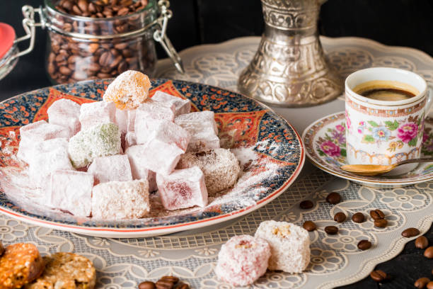 istock Cup of coffee with turkish delight 924749204