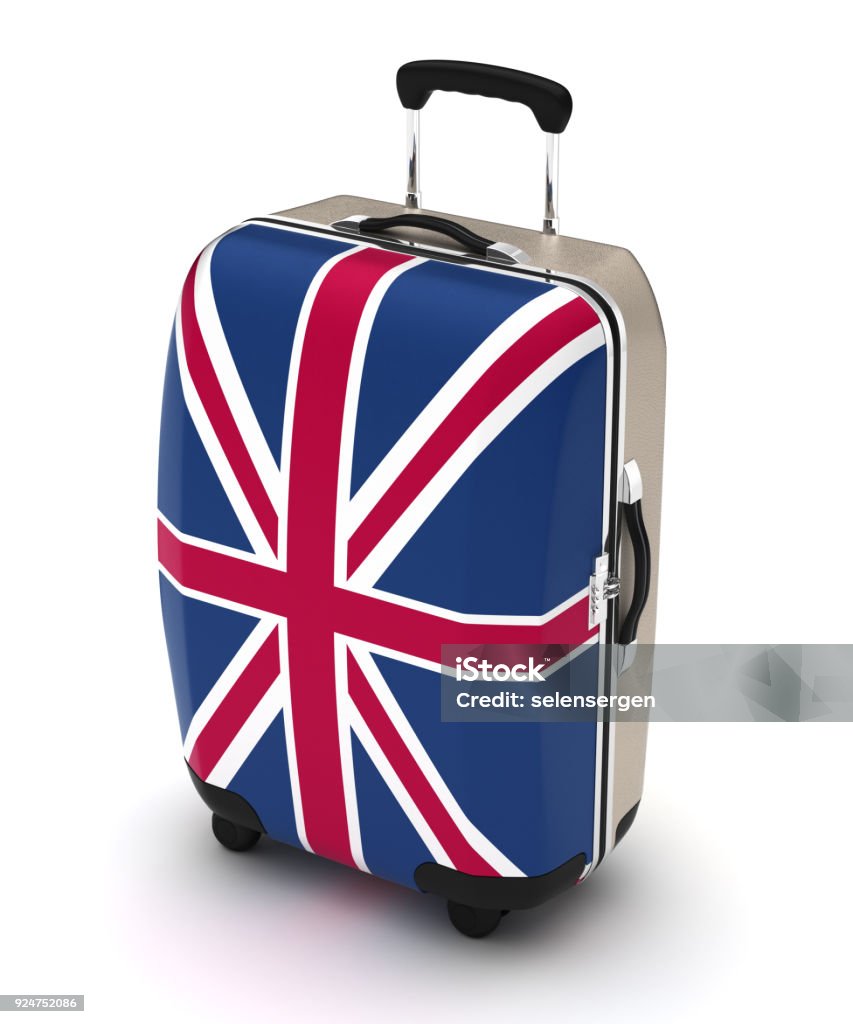 Travel to United Kingdom Travel to United Kingdom (isolated with clipping path) English Flag Stock Photo