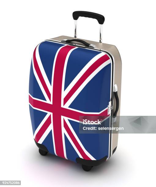 Travel To United Kingdom Stock Photo - Download Image Now - English Flag, Bag, Briefcase