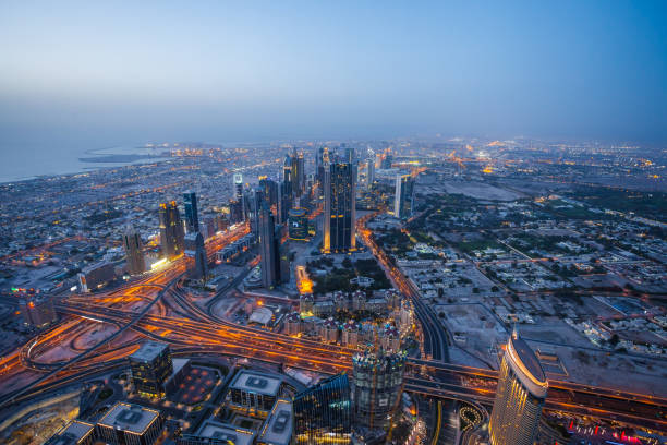 istock High Angle View Of City Lit Up 924752762