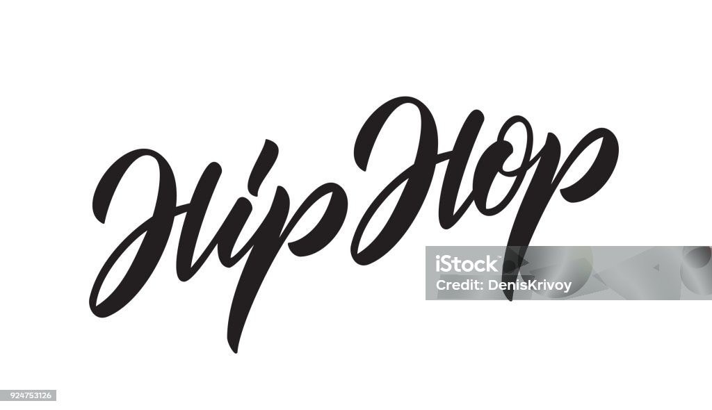 Vector illustration: Handwritten lettering of Hip Hop. Modern calligraphy Vector illustration: Handwritten lettering of Hip Hop. Modern calligraphy. Rap stock vector