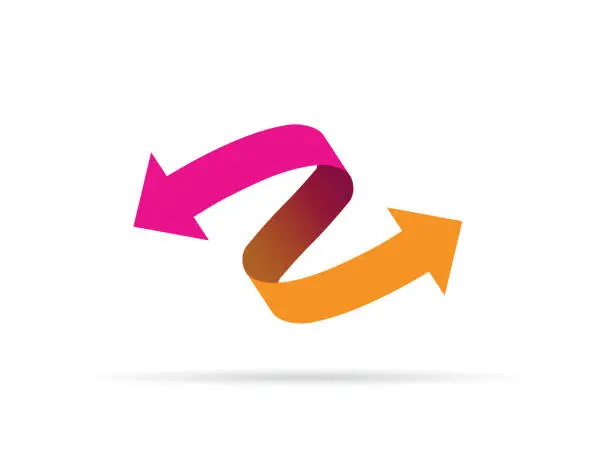 Vector illustration of pink and orange arrow