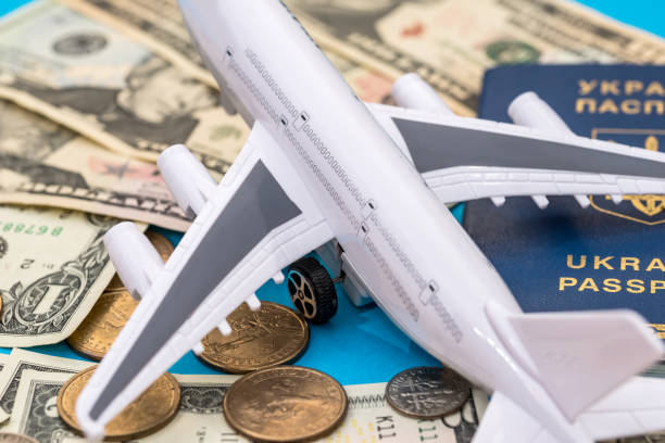 istock Travel concept - plane, money and passport 924753996