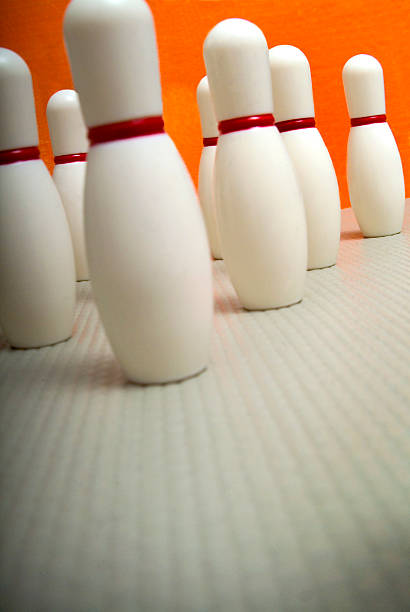 bowling pins stock photo