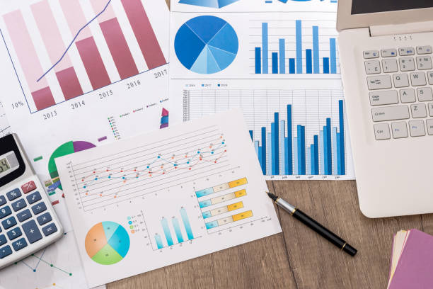 istock Business chart with calculator and laptop 924755142