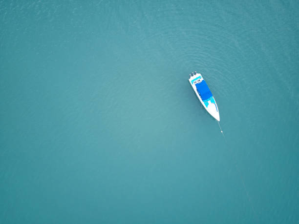 istock Top view of a white speedboat 924772960