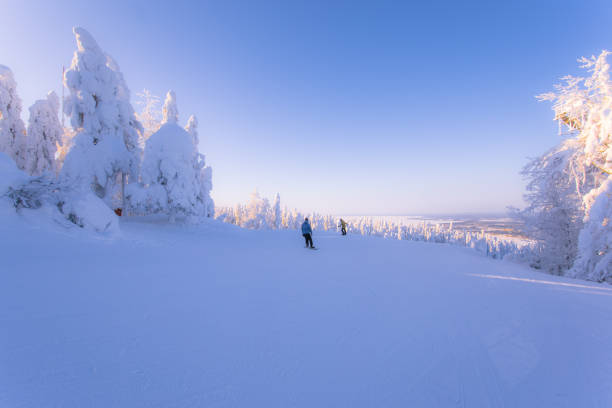 istock Snowy ski slope view from Sotkamo, Finland. 924785276
