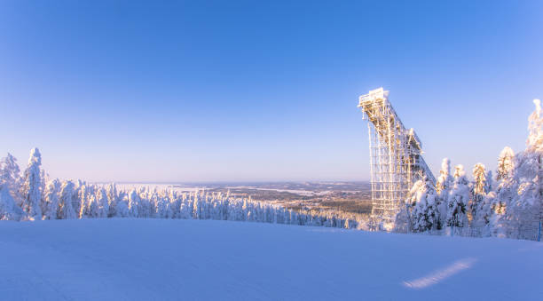 istock Snowy ski slope view from Sotkamo, Finland. 924785420