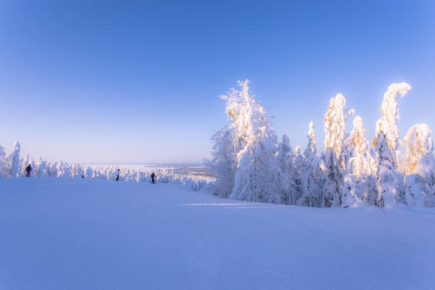 istock Snowy ski slope view from Sotkamo, Finland. 924785476