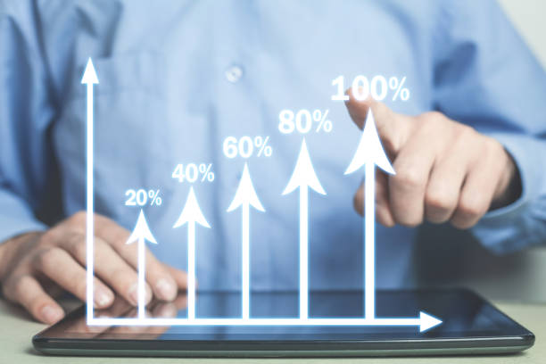 istock Businessman with business growth graph. 924787254