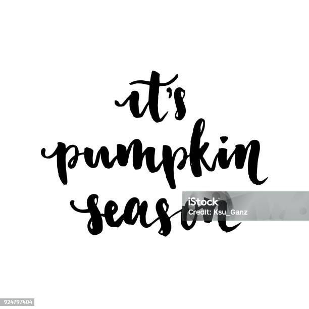 Its Pumpkin Season Hand Lettering Vector Stock Illustration - Download Image Now - Coloring, Halloween, Abstract