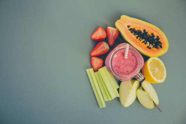 istock Jar with smoothie and fruits 924797796