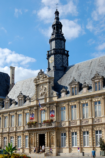 Reims, France - September 16, 2007: The Town Hall (Hotel de Ville) of Reims is a nice example of French Renaissance architecture