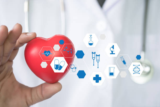 istock Medicine doctor red heart medicine pharmacy medical technology network computer interface as concept 924809814
