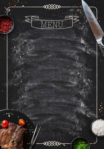 istock Black chalkboard as mockup for restaurant menu 924814114