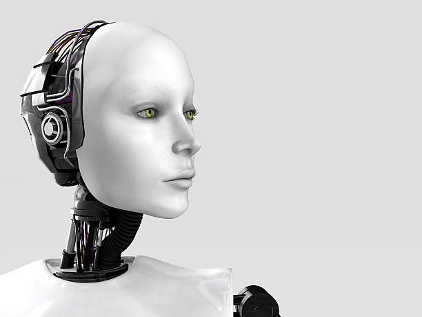 istock The face of a robot woman. 92482230