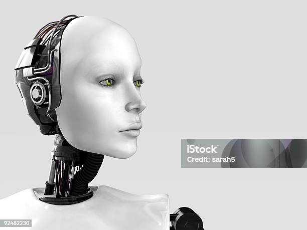 The Face Of A Robot Woman Stock Photo - Download Image Now - Robot, Females, Cyborg