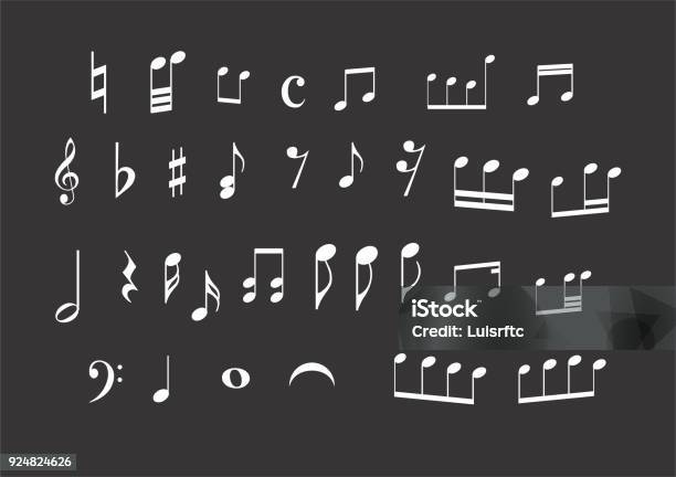 Set Of Musical Notes Stock Illustration - Download Image Now - Music, Icon Symbol, Vector