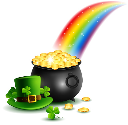 beautyful St.Patrick's Day Background with rainbow