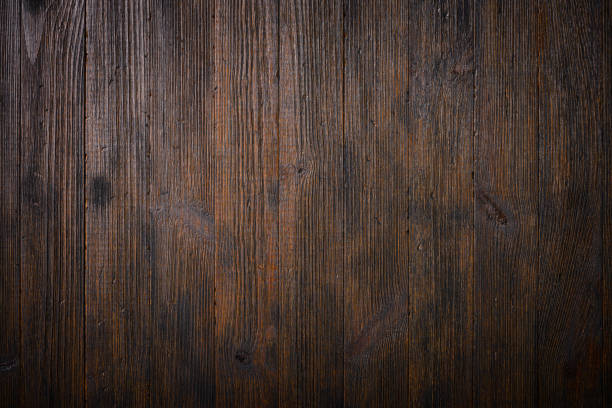istock Dark old wooden planks table texture 924839940