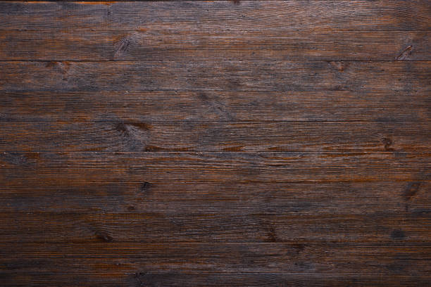 istock Dark old wooden planks table texture 924844394