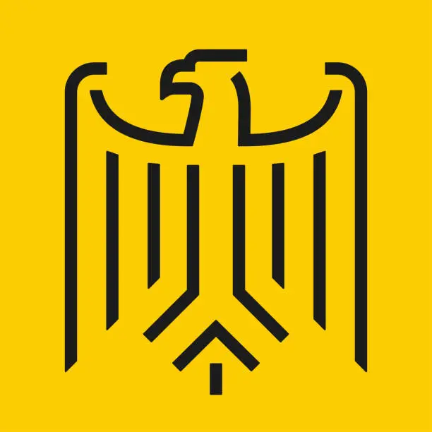 Vector illustration of Abstract minimal eagle emblem