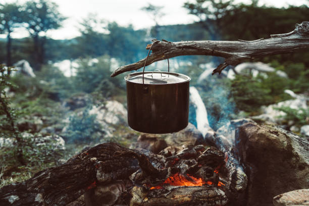 istock Outdoor food on fire in a camp 924845878