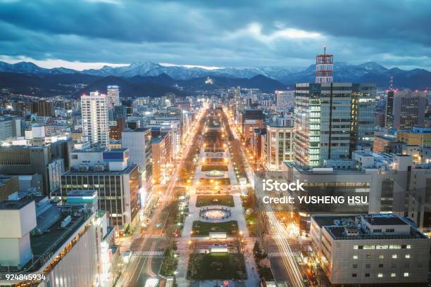 Sapporo Night View From Sapporo Tv Tower In Sapporo City Hokkaido Japan Stock Photo - Download Image Now