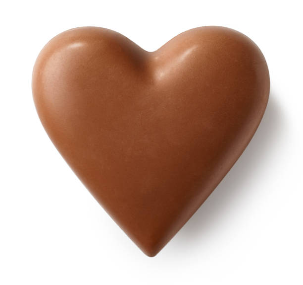 istock Milk chocolate heart on white background 924849072