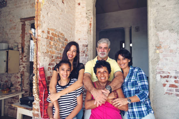 Multi-generation Cuban Family Portrait Multi-generation cuban family portrait cuban ethnicity stock pictures, royalty-free photos & images