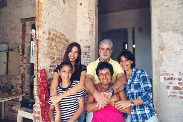 Multi-generation cuban family portrait