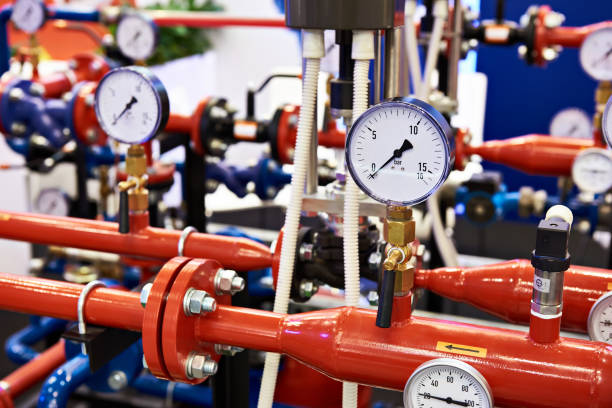 istock Piping with manometers for industry 924850600