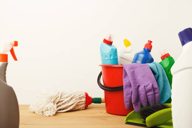 istock Variety of house cleaning products on table 924853532