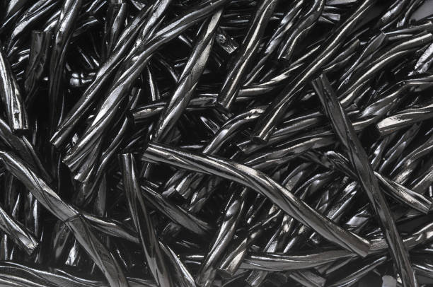 closeup of black licorice candy