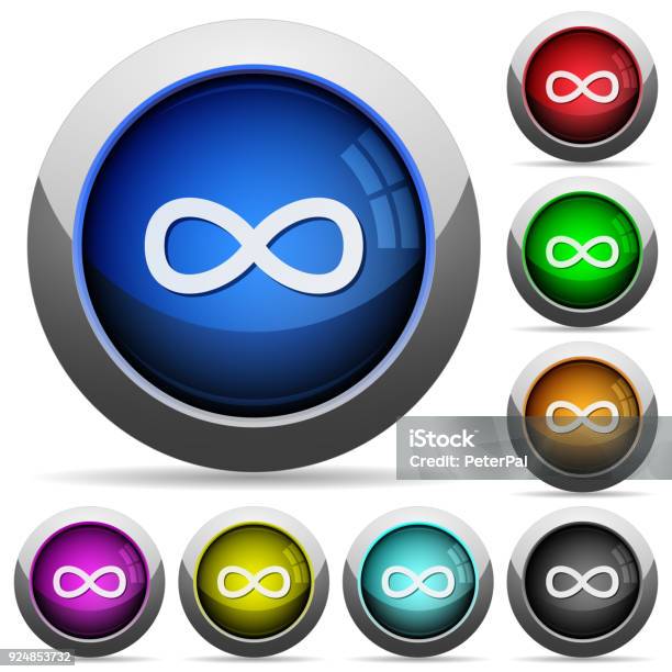 Infinity Shape Button Infinity Symbol Round Glossy Buttons Stock Illustration - Download ...
