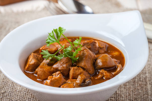 istock Goulash soup with pork and mushrooms. 924854412