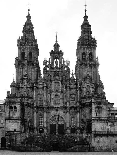istock The Santiago Cathedral in black and white 92485511