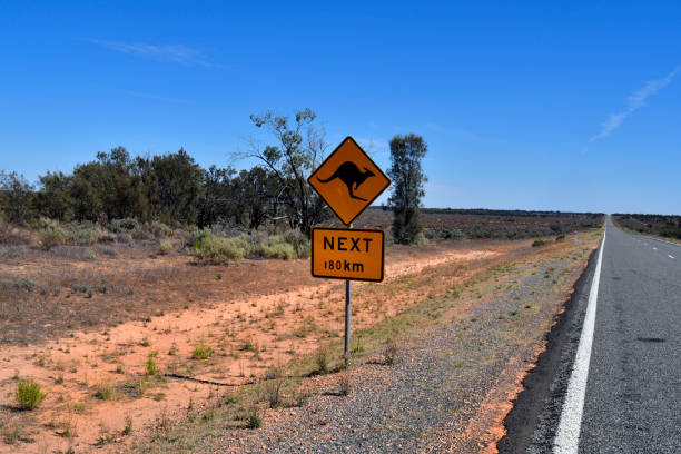 istock Australia, warning sign on Barrier Highway 924856818